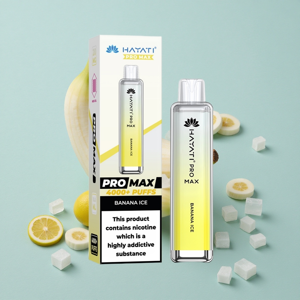Hayati Pro Max 4000 Puffs Bananeneis Wiederaufladbar 2ml Tank vape großhandel Deutschland