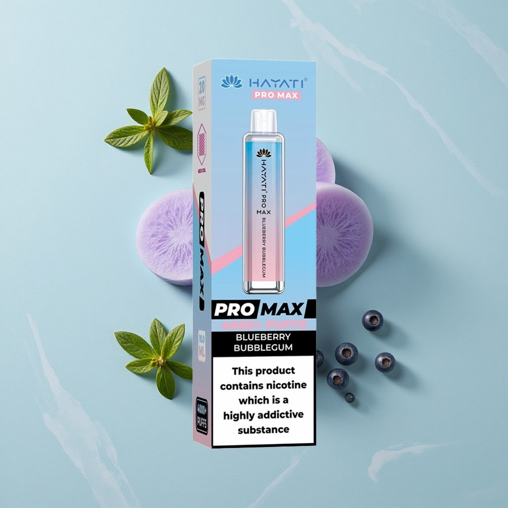 Hayati Pro Max 4000 Puffs Blaubeere Bubblegum 1400mAh LED vape großhandel Deutschland