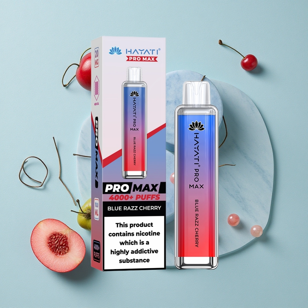 Hayati Pro Max 4000 Puffs Blaue Himbeere Kirsche Dampf LED Licht vape großhandel Deutschland