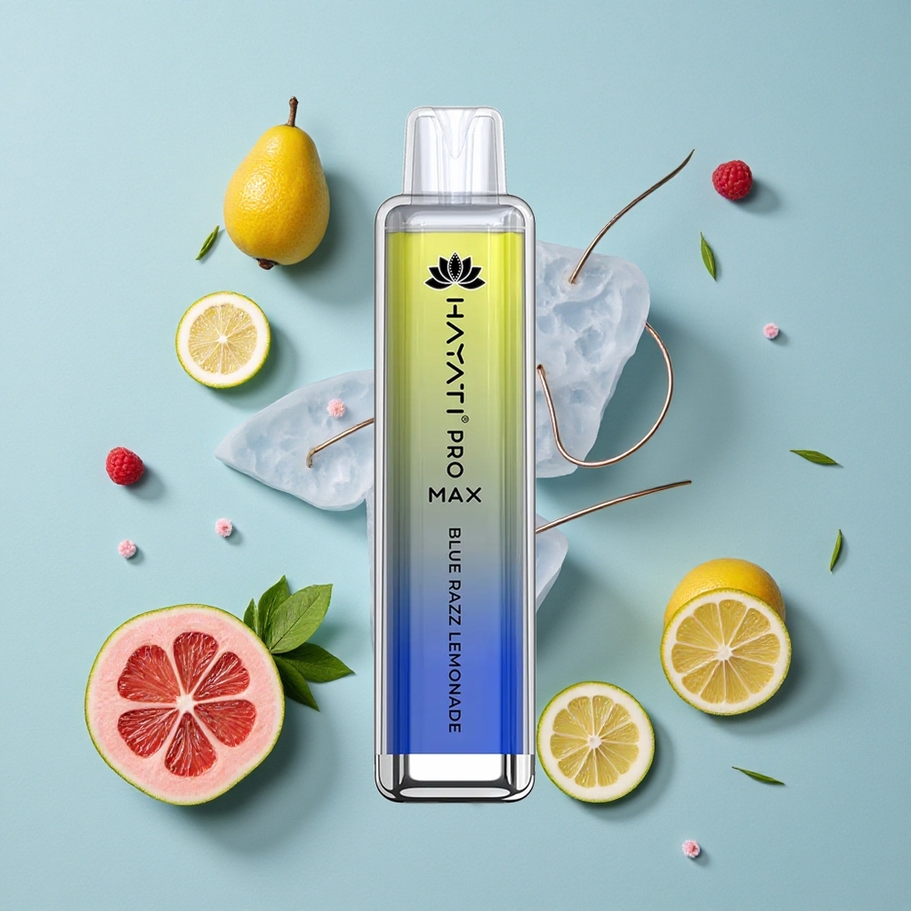 Hayati Pro Max 4000 Puffs Blaue Himbeere Limonade wiederaufladbar LED Licht vape großhandel Deutschland