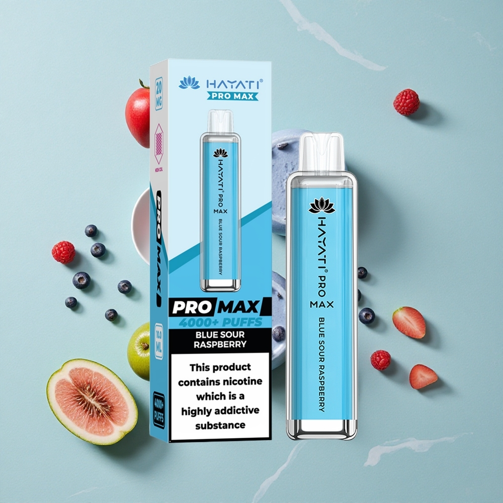 Hayati Pro Max 4000 Puffs Blaue Saure Himbeere LED Licht vape großhandel Deutschland