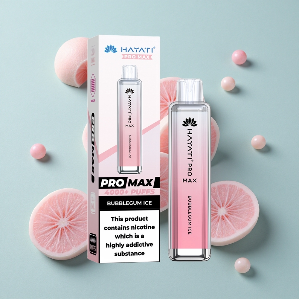 Hayati Pro Max 4000 Puffs Bubblegum Eis Wiederaufladbar LED Licht vape großhandel Deutschland