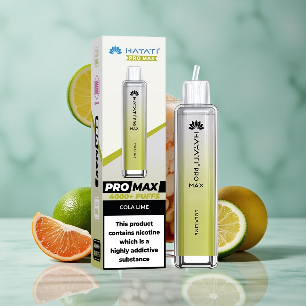 Hayati Pro Max 4000 Puffs Cola-Limette wiederaufladbar mit LED vape großhandel Deutschland