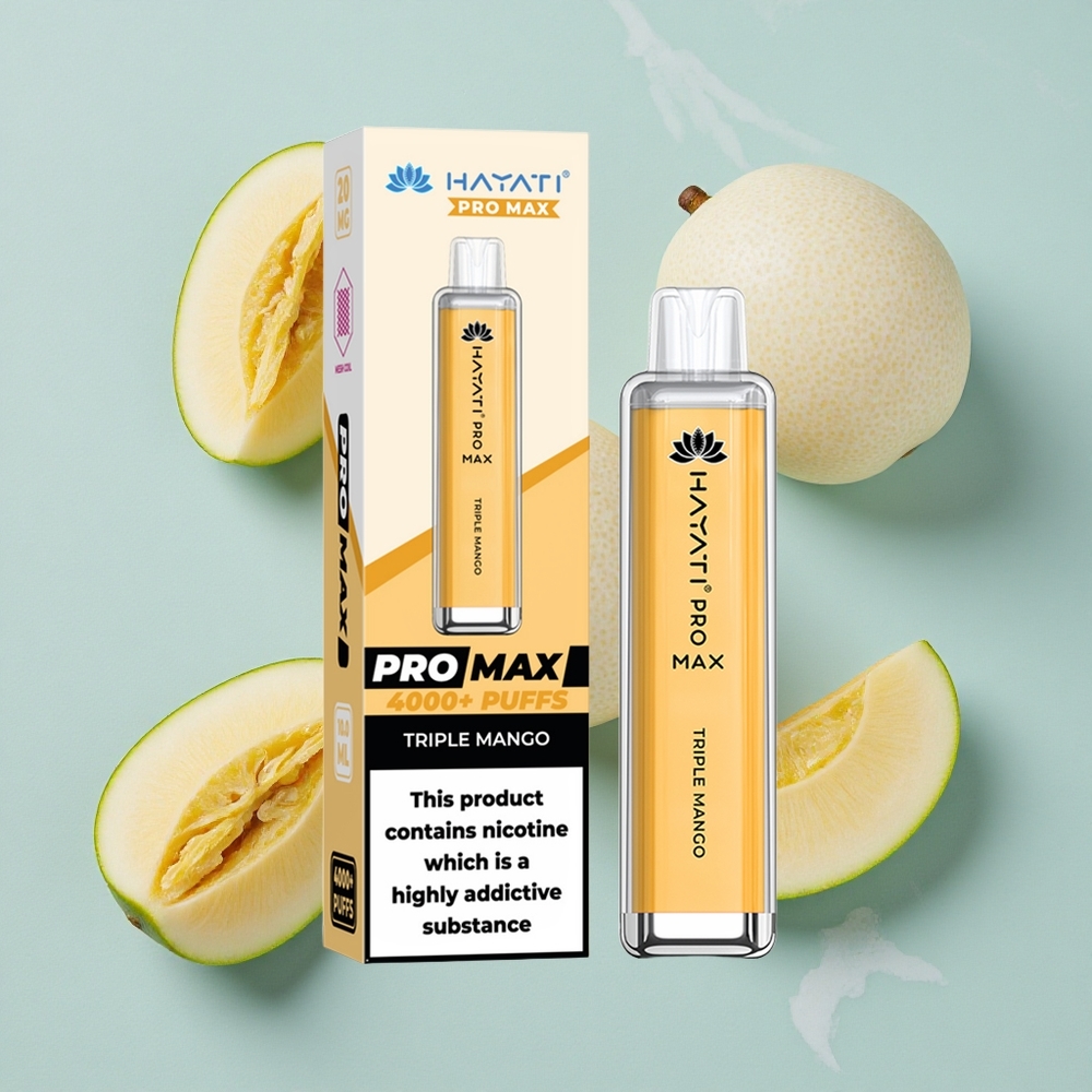 Hayati Pro Max 4000 Puffs Dreifach Mango LED Licht vape großhandel Deutschland