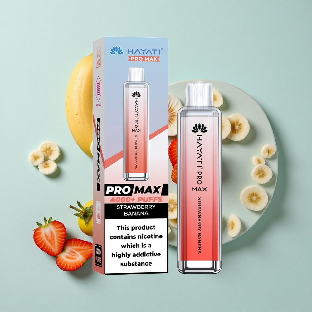 Hayati Pro Max 4000 Puffs Erdbeere Banane Dual 11 Ohm Mesh Coil vape großhandel Deutschland