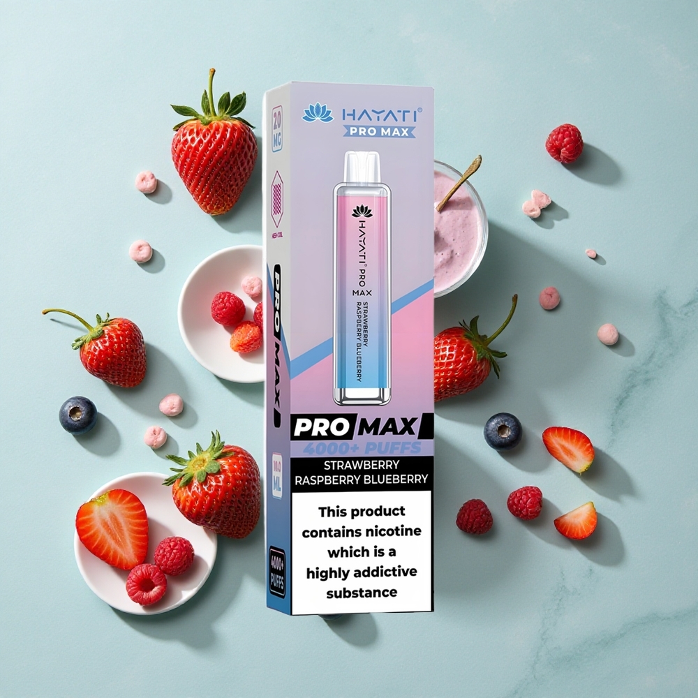 Hayati Pro Max 4000 Puffs Erdbeere Himbeere Blaubeere Dual 11 Ohm Mesh Coil LED Licht vape großhandel Deutschland