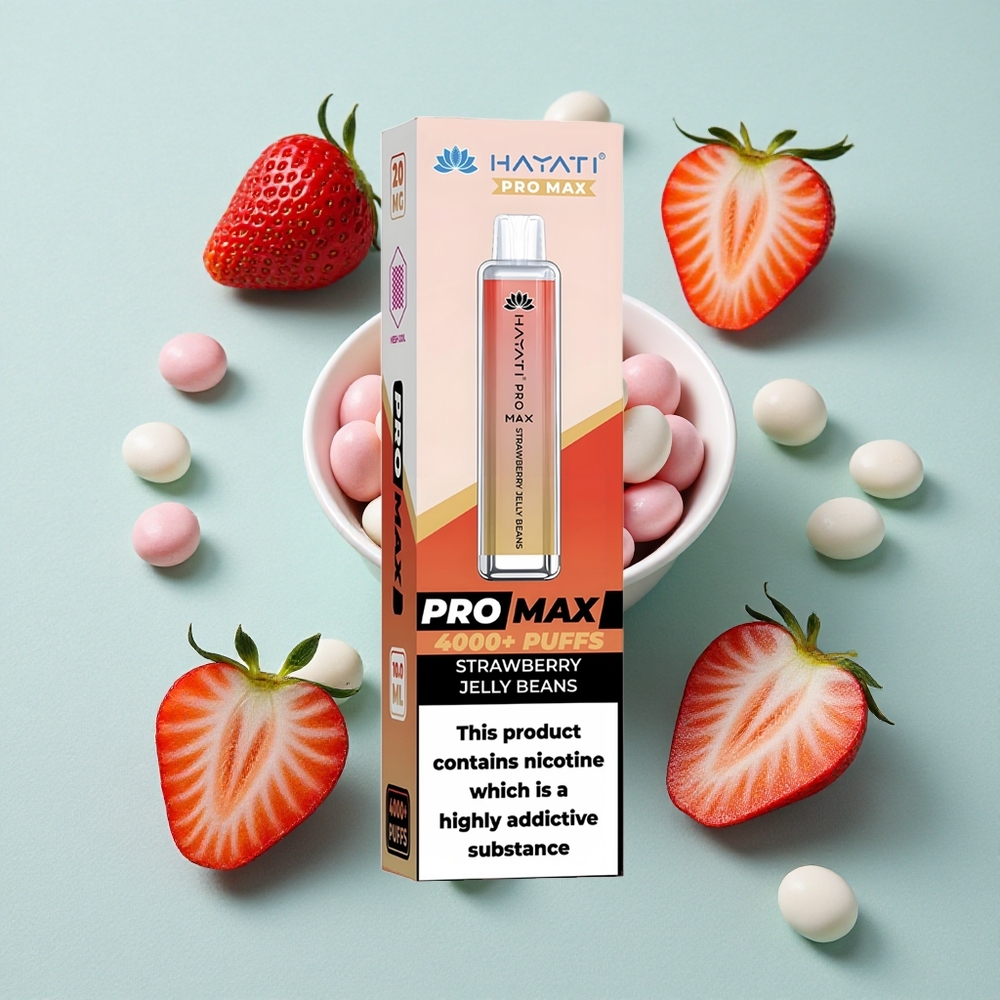 Hayati Pro Max 4000 Puffs Erdbeergelee Dual 11 Ohm Mesh Coil vape großhandel Deutschland