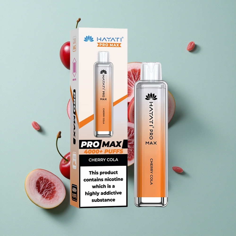 Hayati Pro Max 4000 Puffs Kirsch-Cola Geschmack LED Licht vape großhandel Deutschland