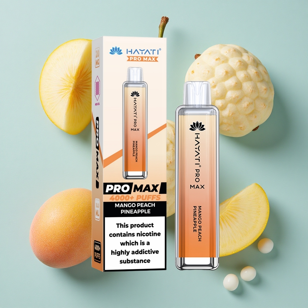 Hayati Pro Max 4000 Puffs Mango Pfirsich Ananas LED Licht vape großhandel Deutschland
