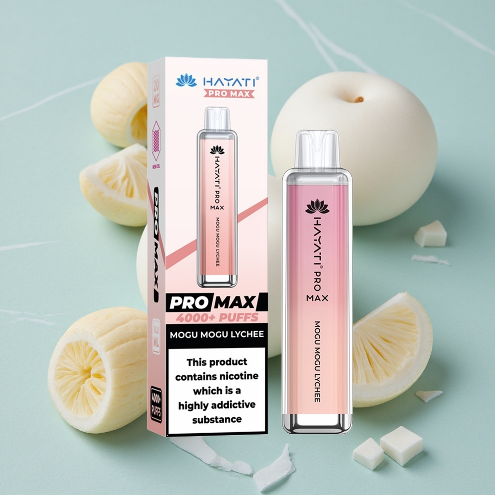 Hayati Pro Max 4000 Puffs Mogu Mogu Litschi Dual 11 Ohm Mesh Coil LED Licht vape großhandel Deutschland