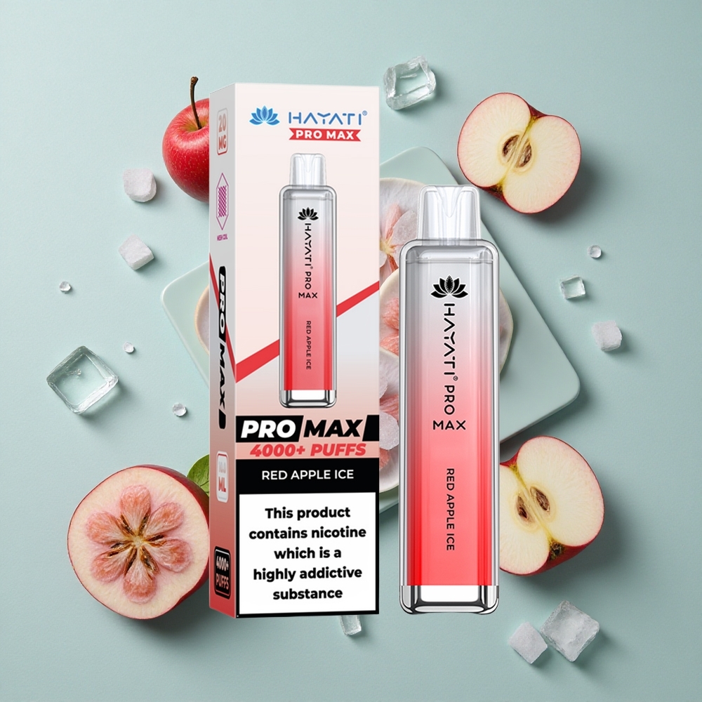 Hayati Pro Max 4000 Puffs Roter Apfel Eis Dual 11 Ohm Mesh Coil vape großhandel Deutschland