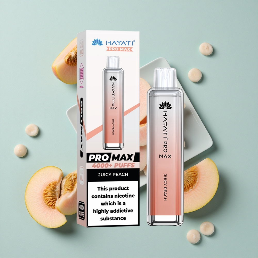 Hayati Pro Max 4000 Puffs Saftiger Pfirsich Dual 11 Ohm Mesh Coil vape großhandel Deutschland