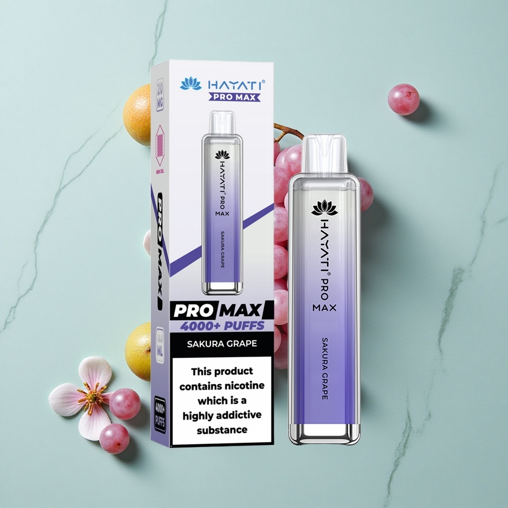Hayati Pro Max 4000 Puffs Sakura Traube Dual 11 Ohm Mesh Coil vape großhandel Deutschland