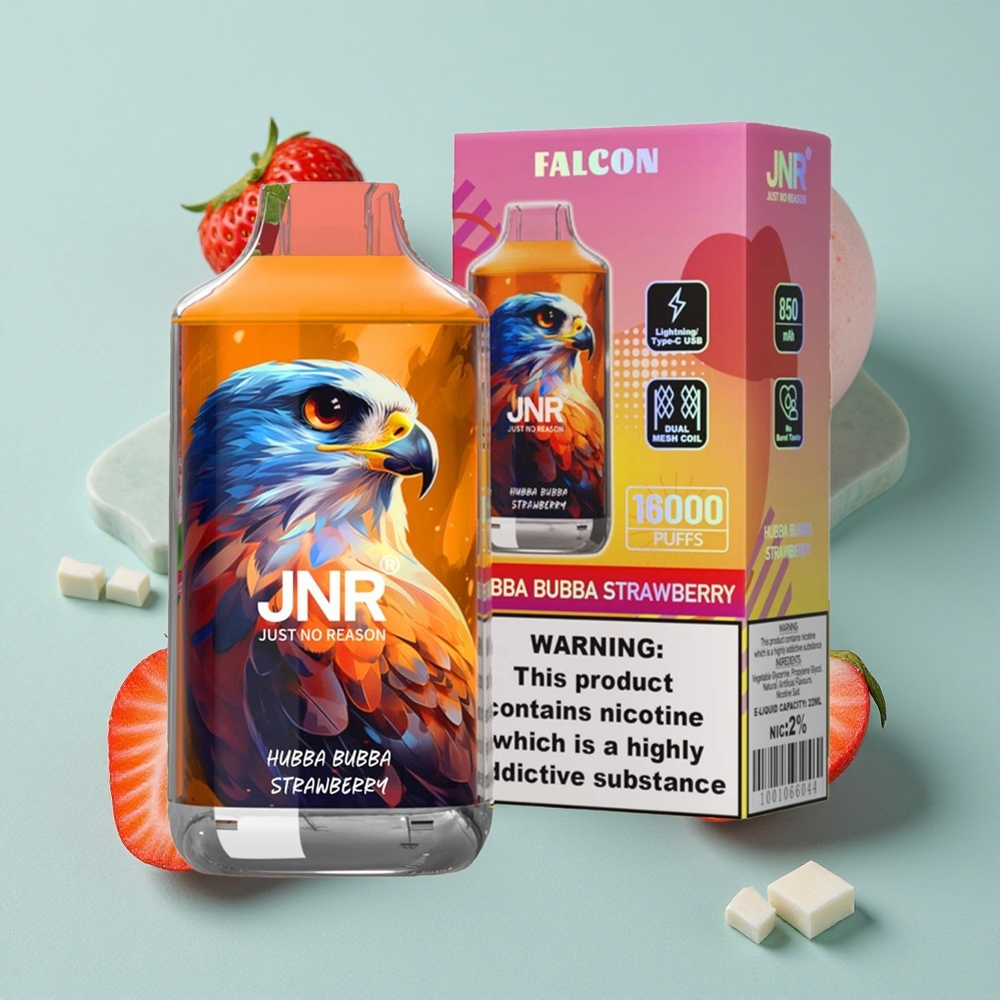 JNR Falcon 16000 Puffs Hubba Bubba Erdbeere Dual Mesh Coil vape großhandel Deutschland