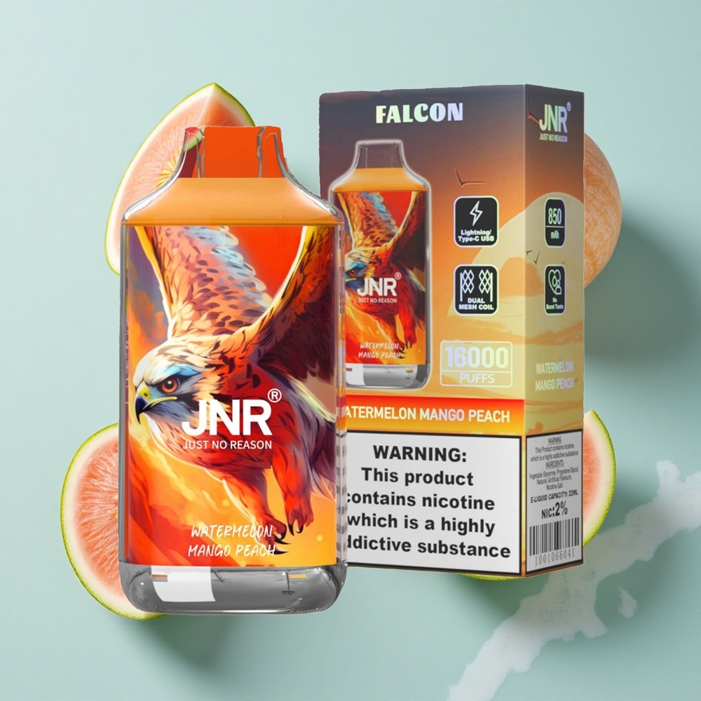 JNR Falcon 16000 Puffs Wassermelone Mango Pfirsich 22ml E-Liquid Dual Mesh Coil vape großhandel Deutschland