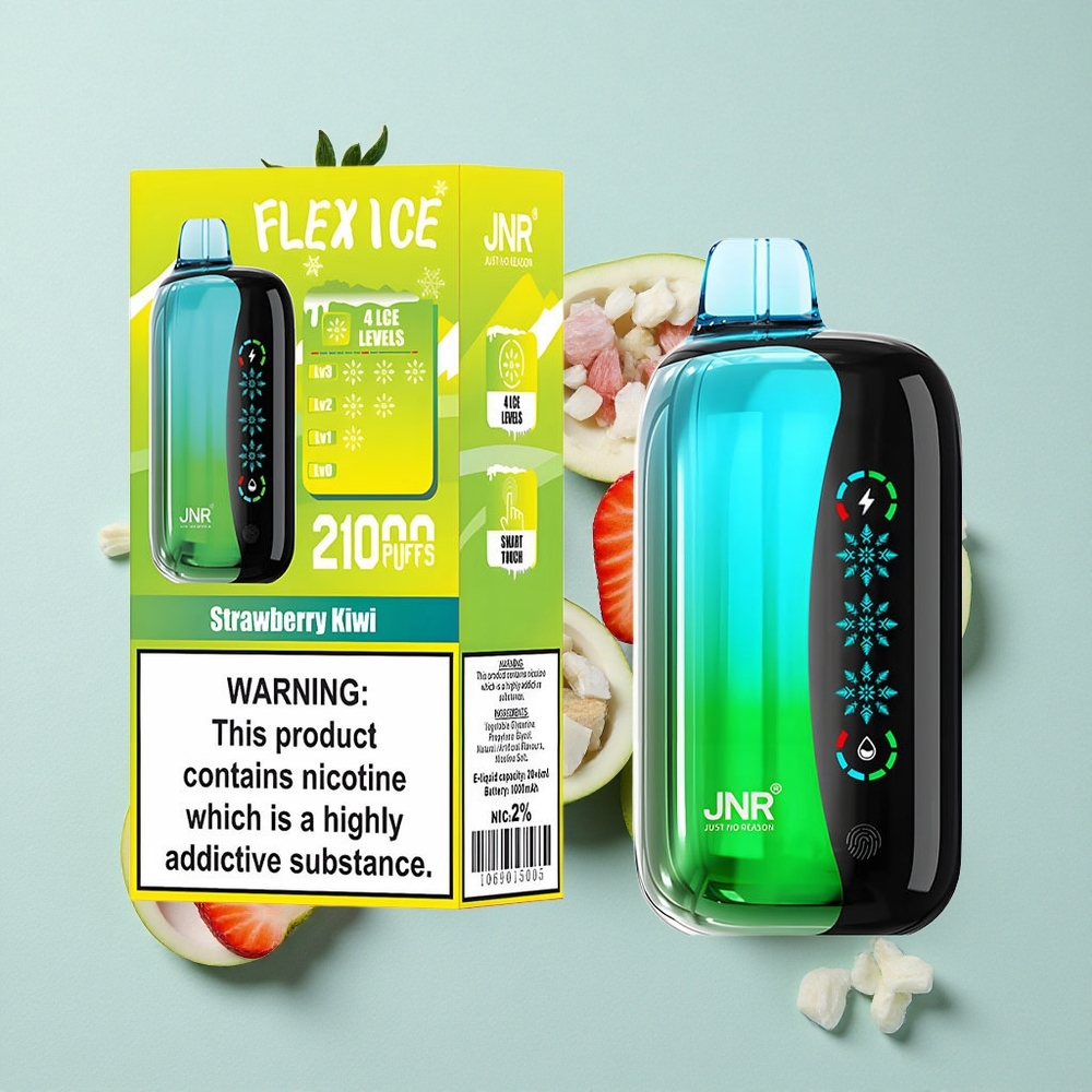 JNR Flex Ice 21000 Puffs Erdbeer-Kiwi Eistemperatur Einstellbar vape großhandel Deutschland