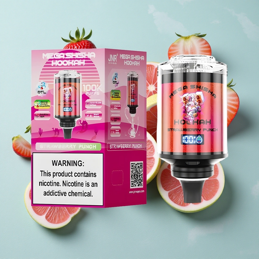 JNR Mega Shisha Hookah 100K Erdbeer Punsch Desktop Kompatibel 60ml e-Liquid 2200mAh vape großhandel Deutschland