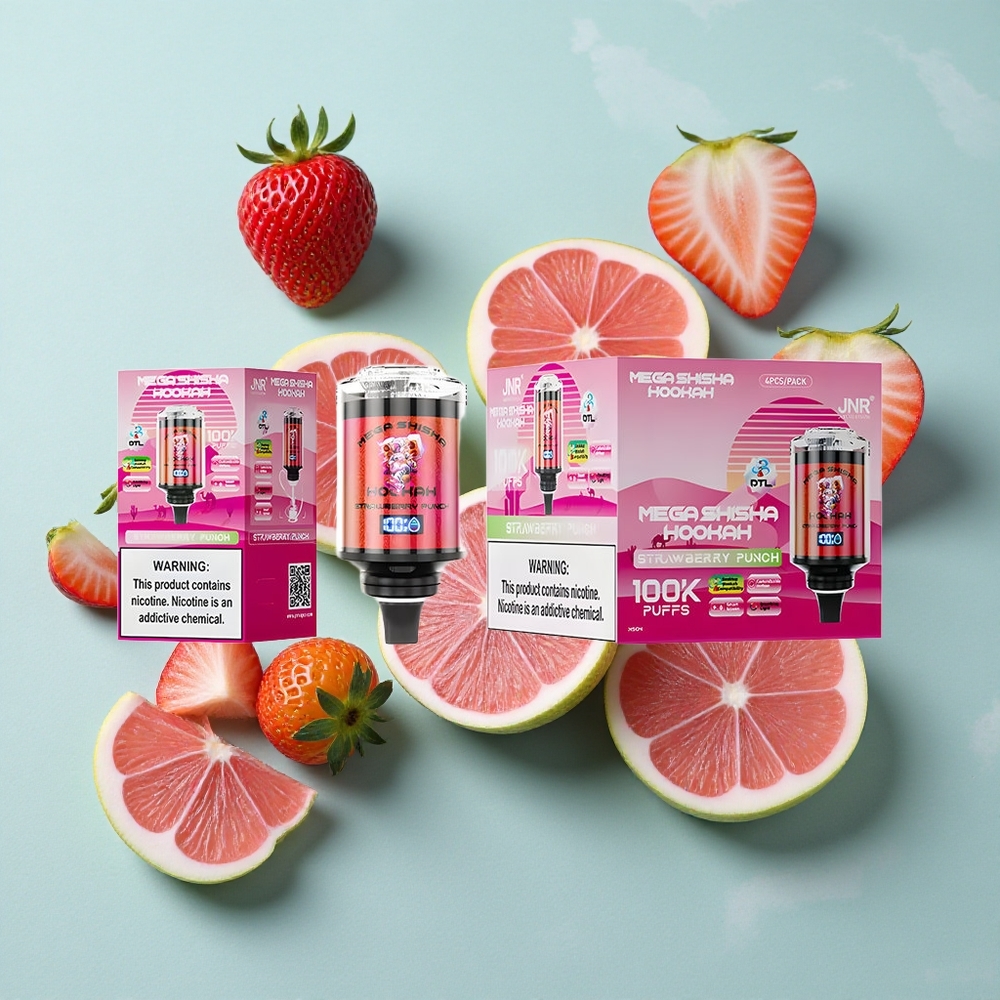 JNR Mega Shisha Hookah 100K Erdbeer Punsch Desktop Kompatibel 60ml e-Liquid 2200mAh vape großhandel Deutschland