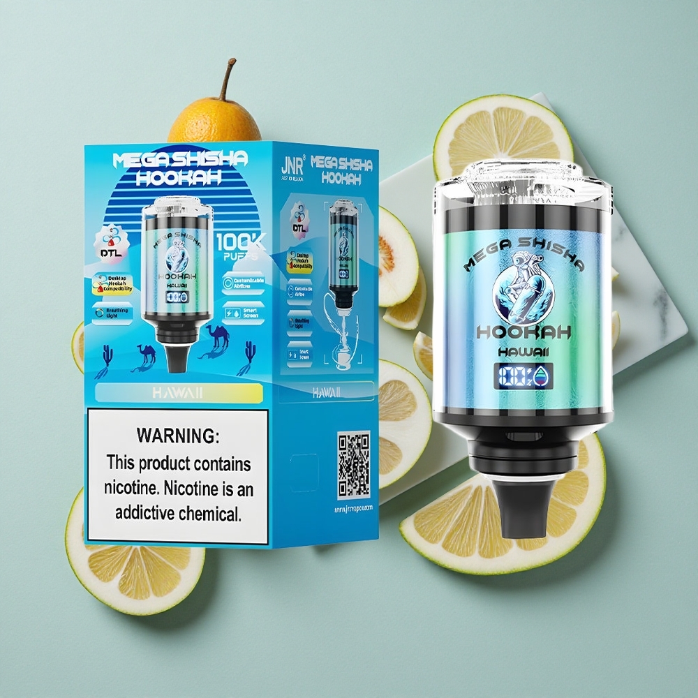 JNR Mega Shisha Hookah 100K Hawaii Typ-C Schnellladung Interactive Smart Screen vape großhandel Deutschland