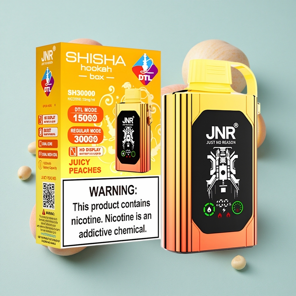 JNR Shisha Hookah Box 20500 Puffs Juicy Pfirsiche 25ml E-Liquid Dual Mesh Coil vape großhandel Deutschland