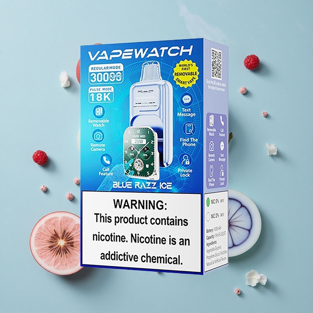 JNR Vape Watch 30000 Puffs Blauer Himbeer-Eis Dual Mesh Coil vape großhandel Deutschland