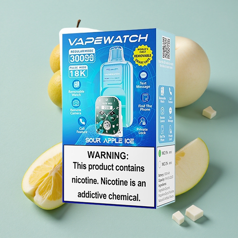 JNR Vape Watch 30000 Puffs Sour Apple Ice Dual Mesh Coil vape großhandel Deutschland