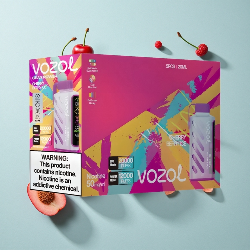 VOZOL Gear Power 20000 Puffs Kirschbeere-Eis Dual Mesh Coil vape großhandel Deutschland
