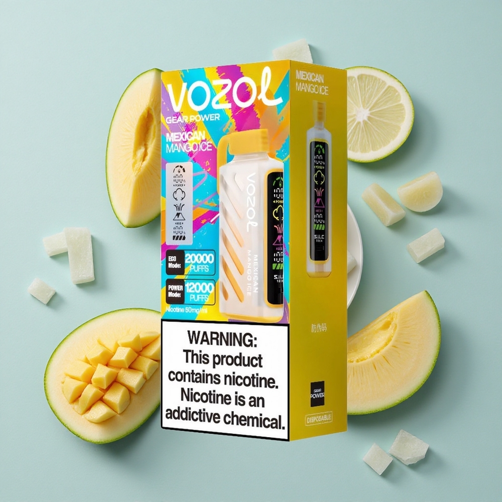 VOZOL Gear Power 20000 Puffs Mexican Mango Eis SiLC Tech Dual Mesh Coil vape großhandel Deutschland