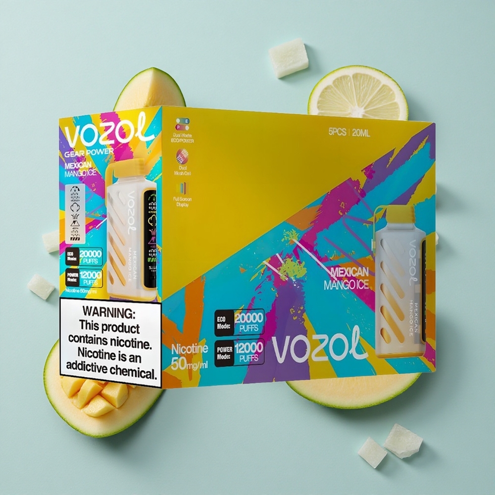 VOZOL Gear Power 20000 Puffs Mexican Mango Eis SiLC Tech Dual Mesh Coil vape großhandel Deutschland