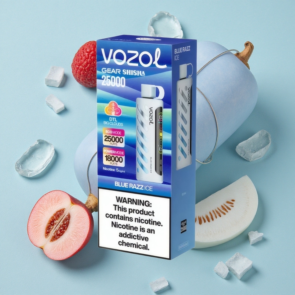 VOZOL Gear Shisha 25000 Puffs Blauer Himbeer-Eis Dual Mesh vape großhandel Deutschland