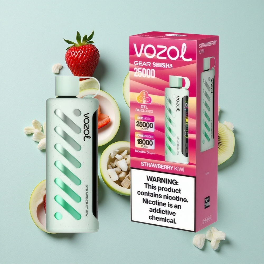 VOZOL Gear Shisha 25000 Puffs Erdbeere-Kiwi Dual Mesh Dual Modes vape großhandel Deutschland