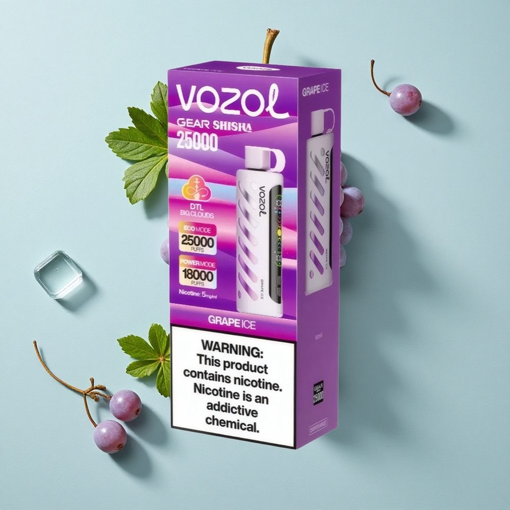 VOZOL Gear Shisha 25000 Puffs Grape Ice (Traubeneis) mit 1000mAh Akku vape großhandel Deutschland