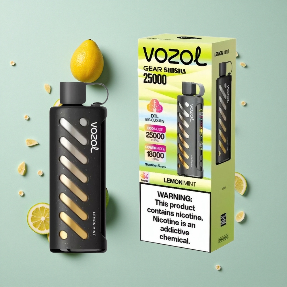 VOZOL Gear Shisha 25000 Puffs Zitrone Minze Dual Mesh Dual Modes vape großhandel Deutschland