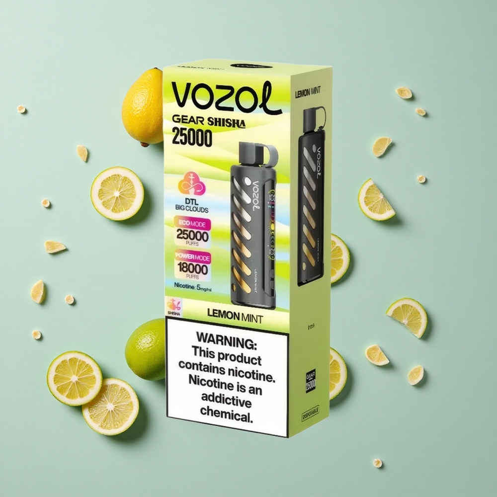 VOZOL Gear Shisha 25000 Puffs Zitrone Minze Dual Mesh Dual Modes vape großhandel Deutschland