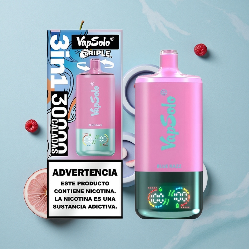 VapSolo Triple 30000 Puffs Blauer Himbeer Geschmack 40ml vape großhandel Deutschland