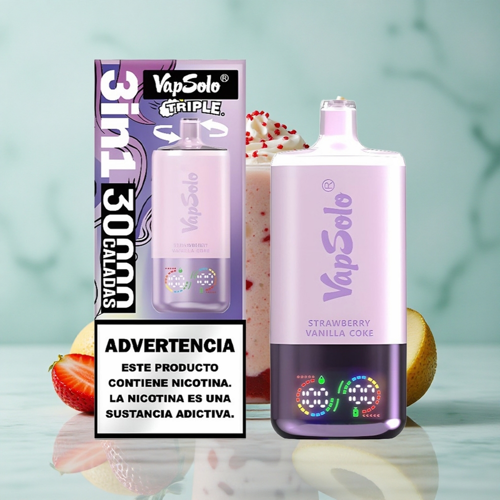 VapSolo Triple 30000 Puffs Erdbeer Vanille Cola 40ml Type-C vape großhandel Deutschland