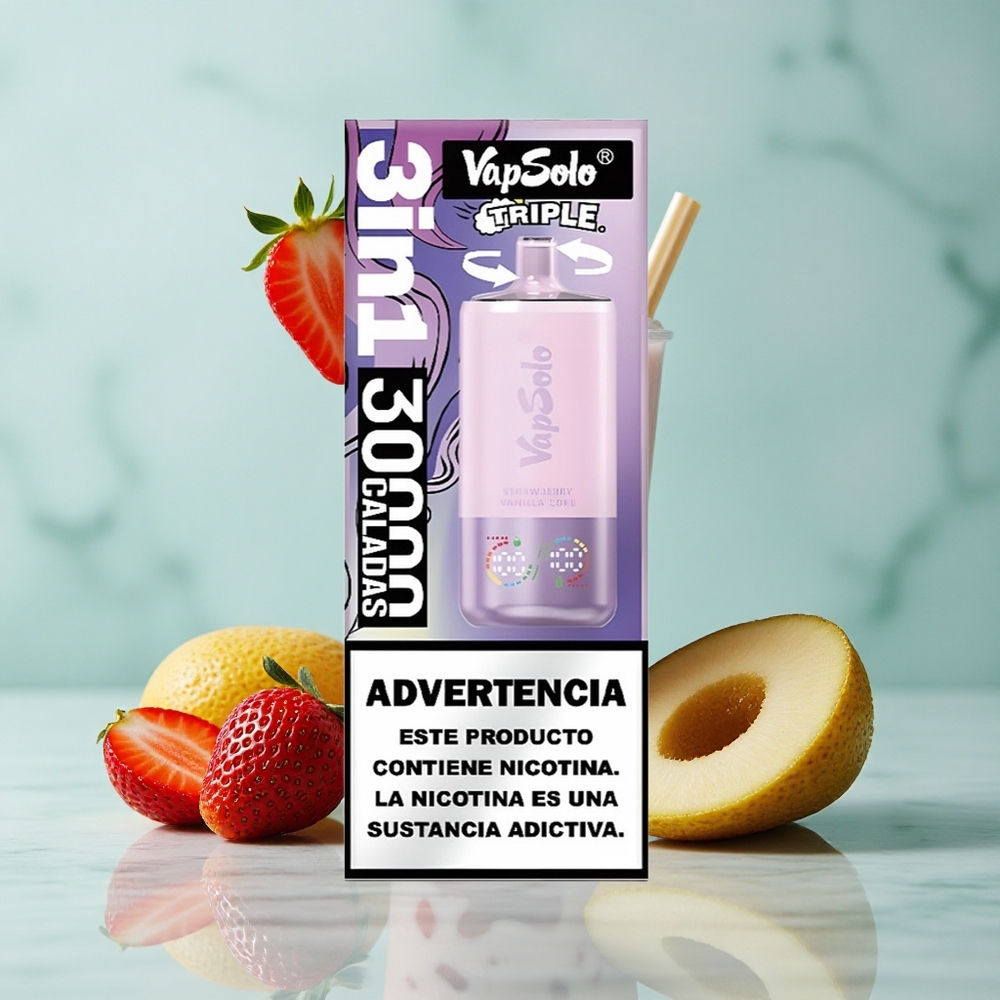 VapSolo Triple 30000 Puffs Erdbeer Vanille Cola 40ml Type-C vape großhandel Deutschland