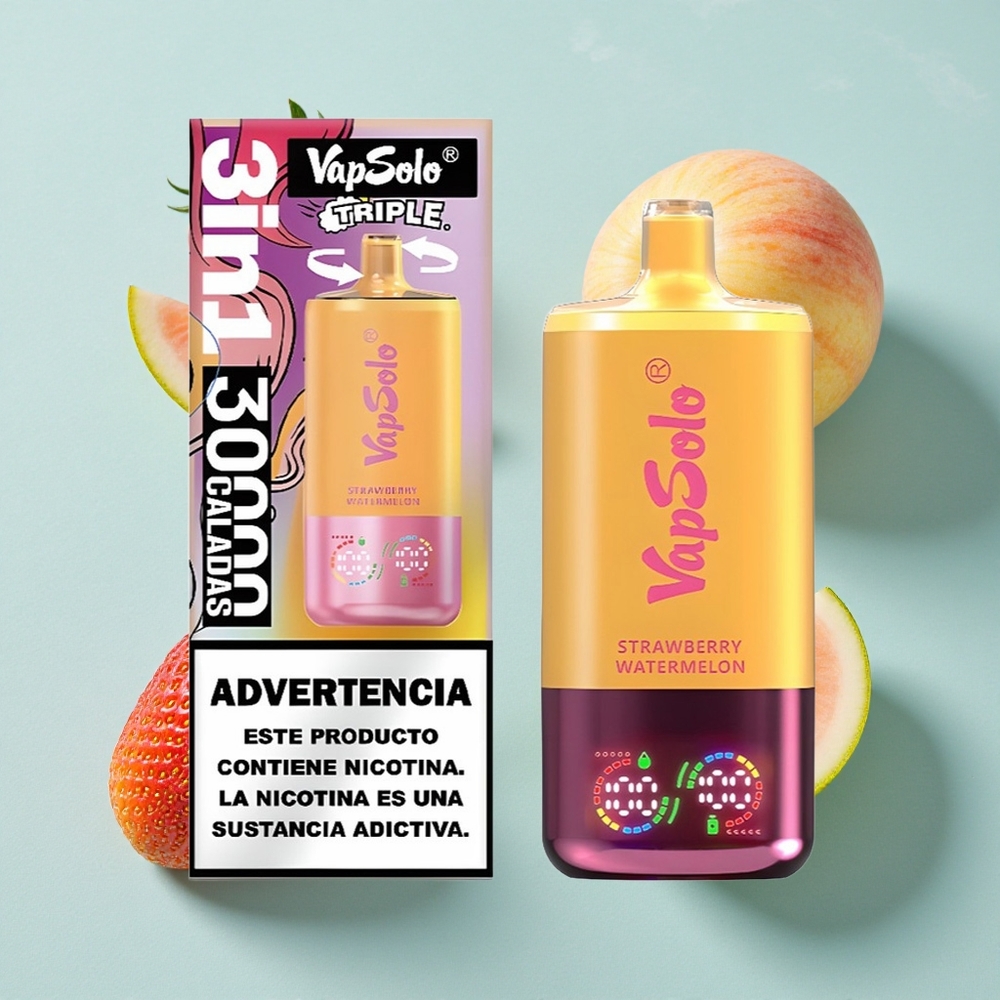 VapSolo Triple 30000 Puffs Erdbeere Wassermelone  Zitrone Pfirsich 40ml vape großhandel Deutschland