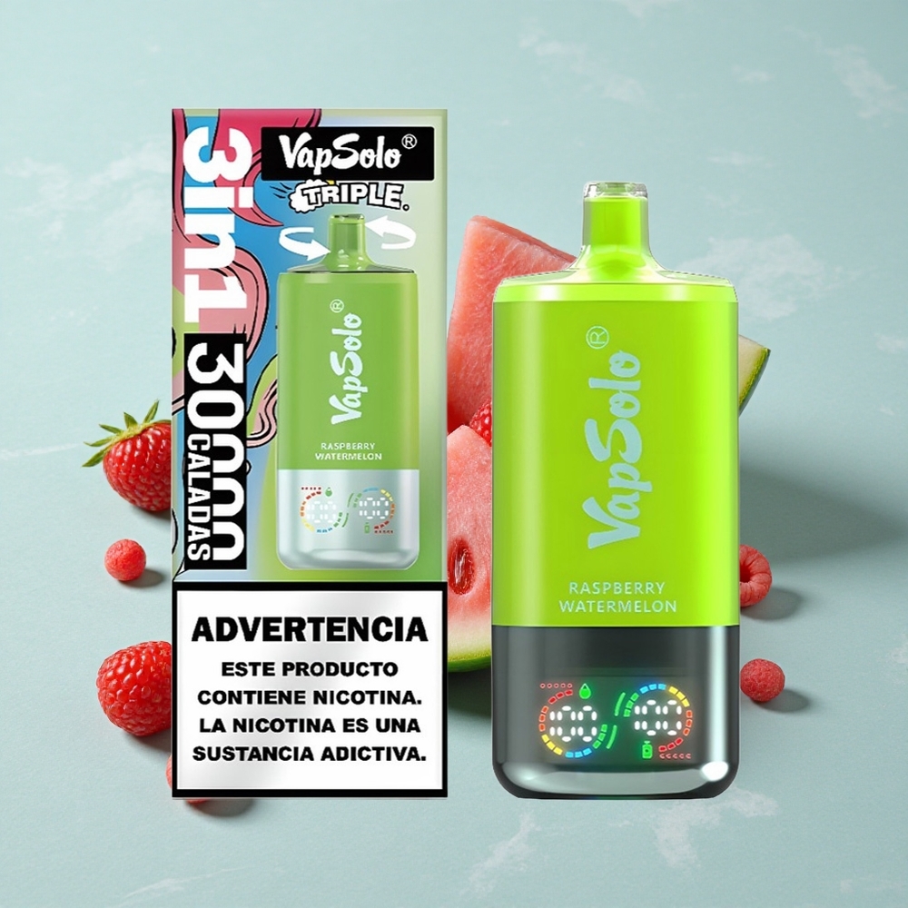 VapSolo Triple 30000 Puffs Himbeere Wassermelone 40ml vape großhandel Deutschland