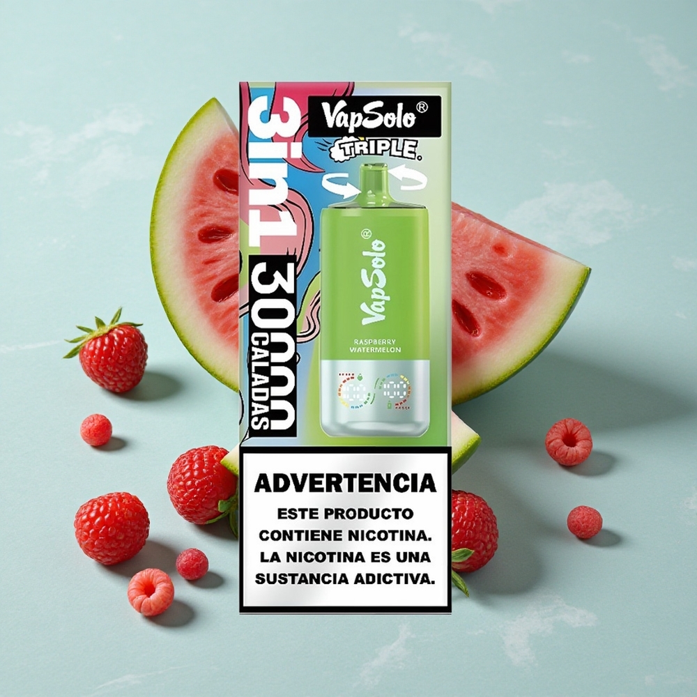 VapSolo Triple 30000 Puffs Himbeere Wassermelone 40ml vape großhandel Deutschland