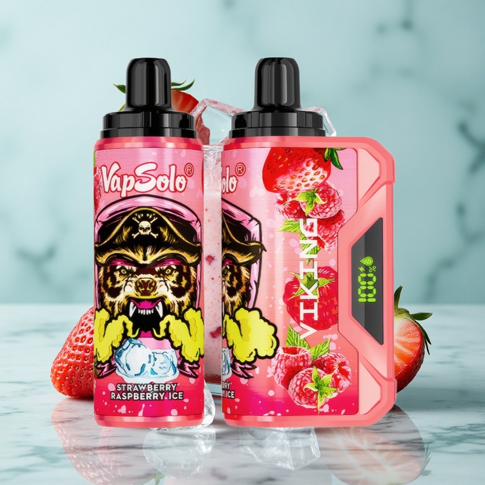 VapSolo VIKING 12000 Puffs Erdbeere Himbeere Eis 22ml E-Liquid vape großhandel Deutschland