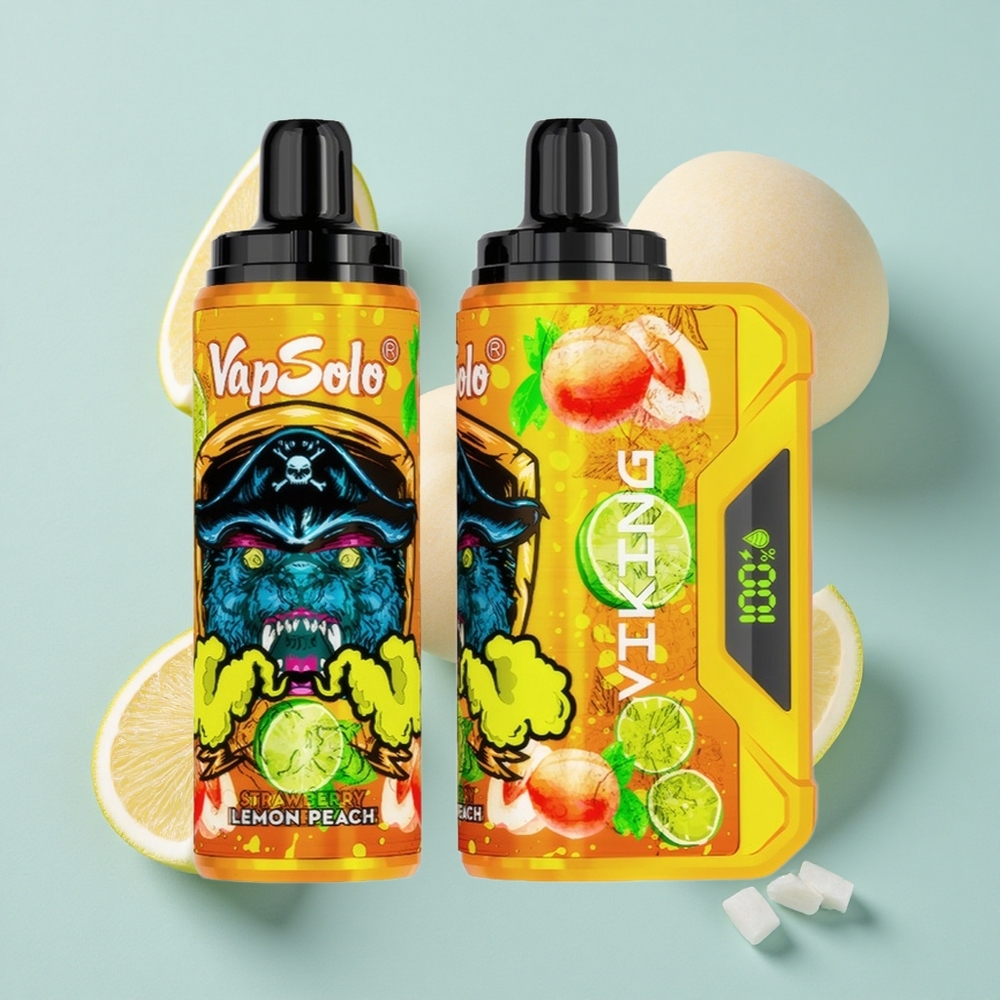 VapSolo VIKING 12000 Puffs Zitrone-Pfirsich 22ml E-Liquid vape großhandel Deutschland