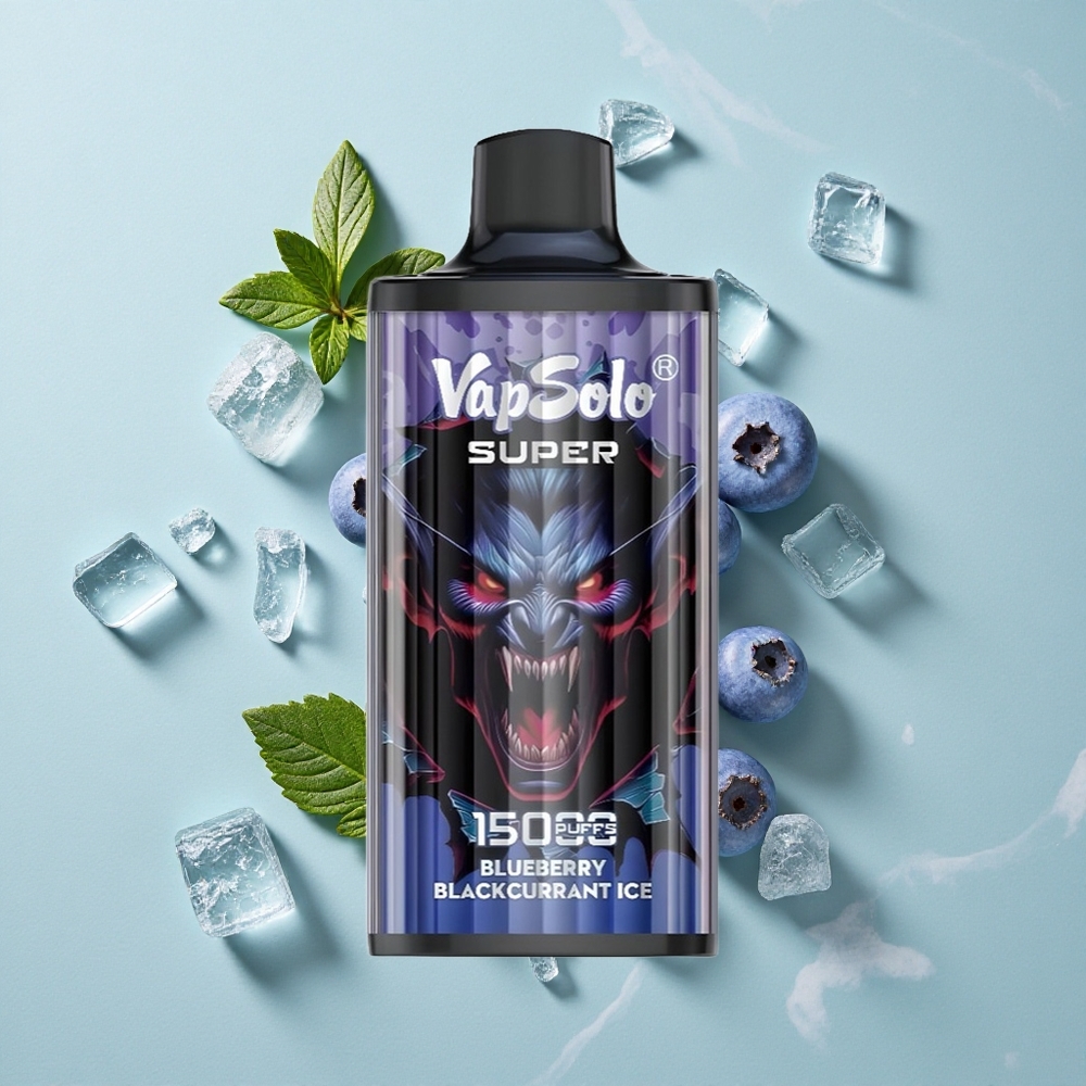 Vapsolo Super 15000 Puffs Blaubeere Schwarze Johannisbeere Eis 40ml E-Liquid vape großhandel Deutschland