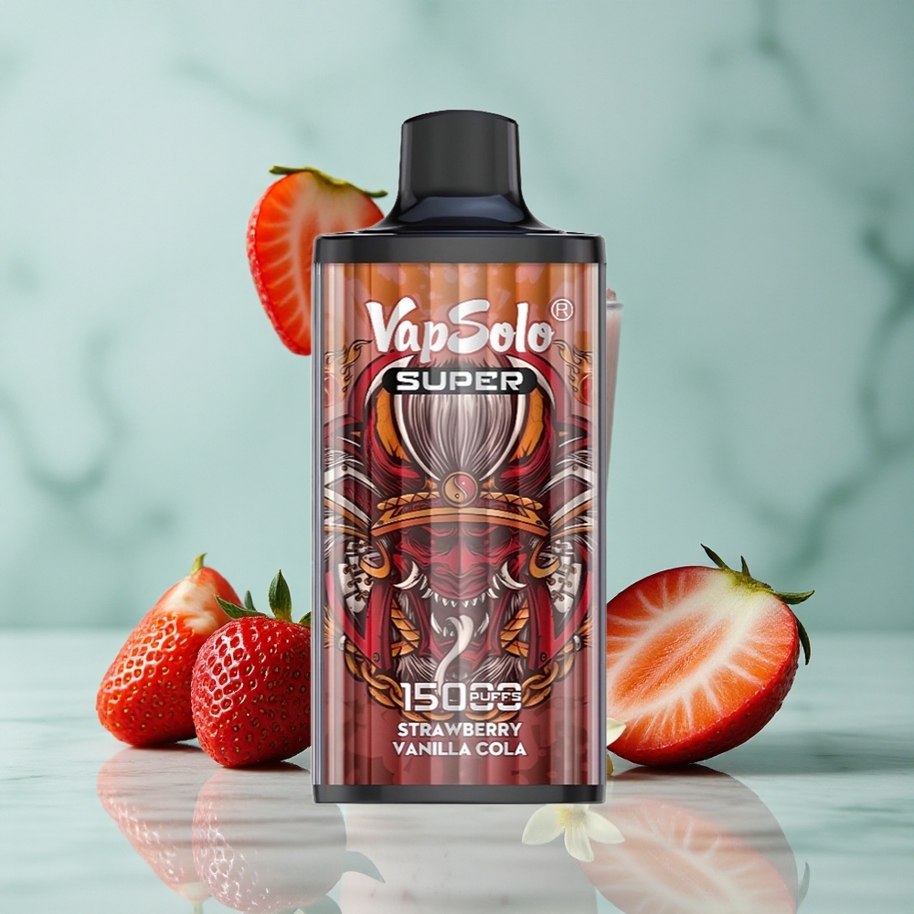 Vapsolo Super 15000 Puffs Erdbeer Vanille Cola 40ml Typ-C vape großhandel Deutschland