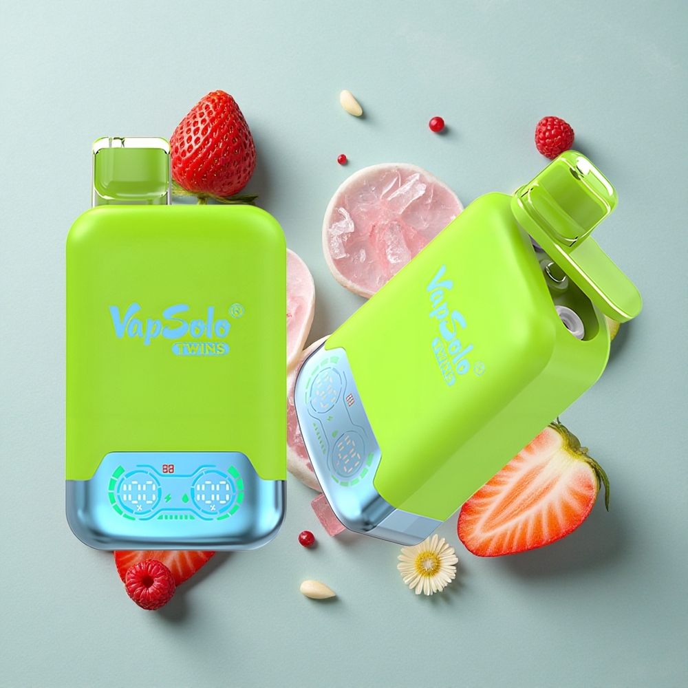 Vapsolo Twins 20000 Puffs Erdbeer-Kiwi  Erdbeer-Himbeer-Kirsche-Eis 40ml Typ-C vape großhandel Deutschland